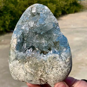 1,65 Pfund natürliche blaue Celestit Geode Quarz Kristall Mineral Probe Heilung - Bild 1 von 22