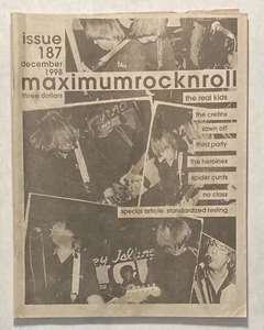 MAXIMUM ROCKNROLL Magazin #187 MRR 1998 Real Kids, Cretins, Dead Kennedys, Punk - Bild 1 von 5