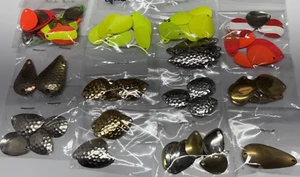 DIY Fishing Lure Spinner Teaser Blades Lot Various Sizes Shapes And Colors New - Picture 1 of 7