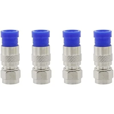 4Pcs RG6 Compression connectors Adapter RF coaxial Cable Converter F Connector - Image 1 of 3
