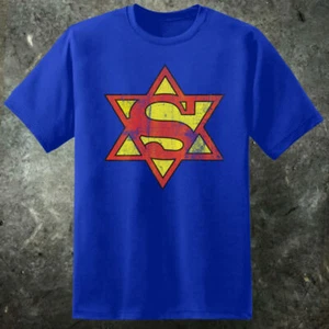 Mens Funny People Movie Super Jew Star Of David Superman T Shirt Seth Rogan DC - Picture 1 of 2
