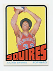 1972-73 Topps JULIUS ERVING ROOKIE Basketball Card #195  76ers Squires VG+ EX