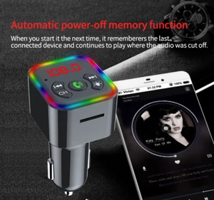 Car FM Transmitter 3.1A Fast Car Charger Bluetooth 5.0 Wireless Car Kit Adapter  - Picture 1 of 12