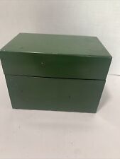 Grandmas Recipes Vtg 60s & 70's Old Hand Written/Clipped Cards Green Metal Box