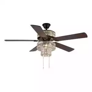 River of Goods Bohemian Pierced Metal 52 in. Clear Crystal LED Ceiling Fan - Picture 1 of 6