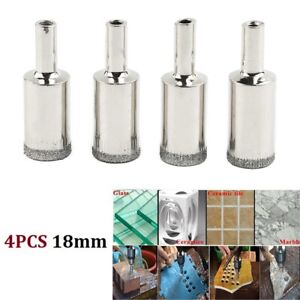 4PCS Diamond Coated Hole Opener Hole Saw Cutter Drill Bit for Glass Tile 18mm
