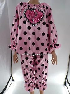 Dance Costume Costume Gallery Heart Polka Dot Clown Pink Medium Child Jazz Sequ - Picture 1 of 9