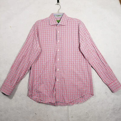 Bristol & Bull Checkered Long Sleeve Button Shirt Mens Large (16-16.5)  Red/Blue - Image 1 of 4