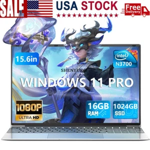 15.6" Laptop Intel Celeron N3700 2.4GHz 16GB RAM 1TB SSD Windows 11 Notebook - Picture 1 of 10