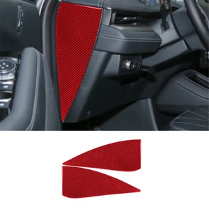 For Ford Mustang Mach-E 2021-2022 2X Dashboard Side Panel Trim Carbon Fiber RED - Picture 1 of 12
