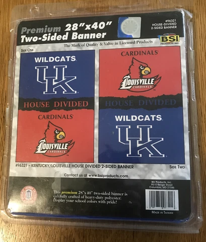 Kentucky/Louisville 2-Sided 28 x 40 inch House Divided Banner*FREE SHIPPING Cover