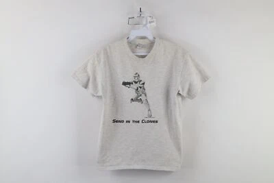 Camiseta gris vintage Y2K 2006 Star Wars niños grande angustiada enviar a los clones Foto 1 de 4