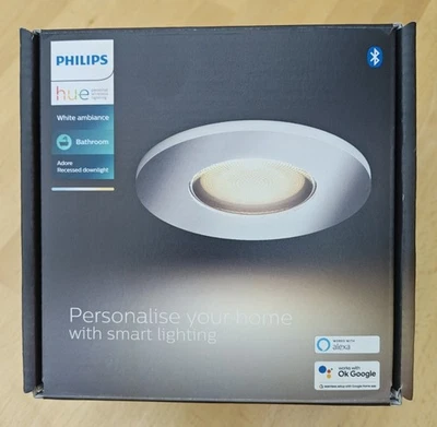 Philips Hue Adore White Ambiance 350 Lumen IP44  Recessed Downlight - Image 1 of 4