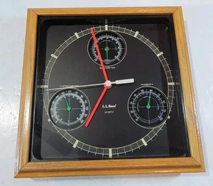 LL Bean Quartz Wall Clock & Weather Station Clock Barometer Thermometer Humidity - Bild 1 von 10