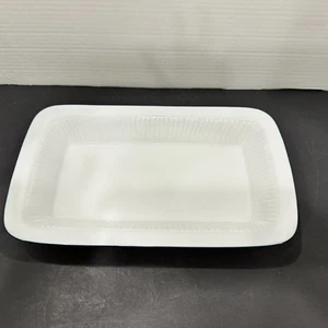 Dansk Bistro Portugal Rectangular Baking Dish – 12"x7" – White Ribbed Sides, Ove - Picture 1 of 7