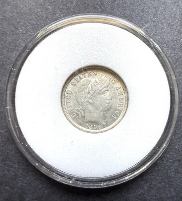 1906 BARBER DIME - ESCOLHA AU - ORIGINAL E BRILHANTE - Imagem 1 de 4