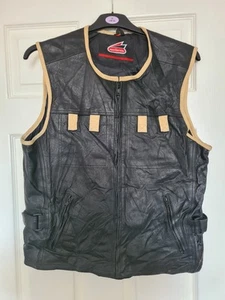 Vintage HEIN GERICKE Mens Leather Gilet UK 40 Medium Black Leather - Picture 1 of 14