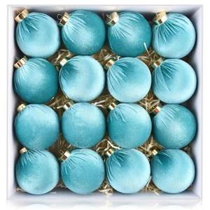Velvet Ornaments for Christmas Tree Decorations - Teal Christmas Ball Ornamen... - Bild 1 von 7