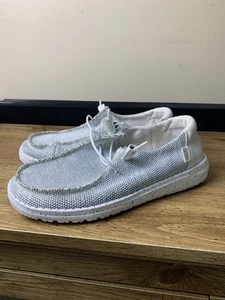 Zapatos Hey Dude para mujer talla 7 grises Wendy Sox piedra blancos con cordones informales para caminar - Imagen 1 de 10