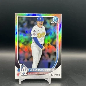 Bowman 2025 cromo béisbol Yoshinobu Yamamoto refractor de plata/499 - Imagen 1 de 3