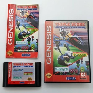 Triple Score (Genesis) - Complete in Case (Sega, 1993) Hang-On Soccer Columns - Picture 1 of 9
