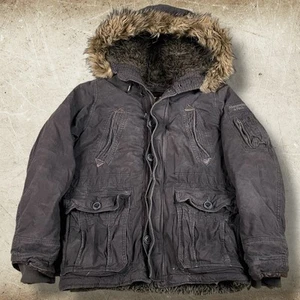 Vintage Y2K Abercrombie & Fitch Mt. Washington Jacket Men’s XL Faux Fur Rare - Picture 1 of 14