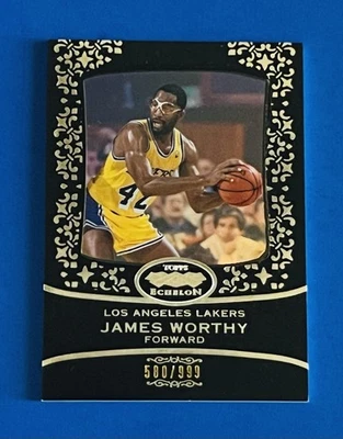 Tarjeta de baloncesto plateada 2007-08 Topps Echelon James Worthy Lakers #49; #d/999 Foto 1 de 2