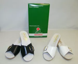 WÖRISHOFER FUßBETT LEDER-KORK PANTOLETTE SCHUHE IN WEIß oder BLAU Gr. 36-42 NEU - Bild 1 von 15