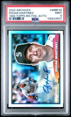 2022 Topps Archives 1988 Big Foil AUTOGRAPH #32 Edgar Martinez grade PSA 9 Pop 2 - Image 1 of 2