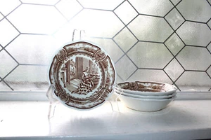 4 Vintage Meakin Americana Dessert Bowls Brown Transferware Ironstone - Picture 1 of 3