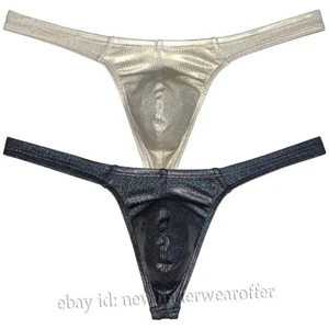 Tanga metálica brillante para hombre ropa interior suave y elástica clásica bolsa en T-back tangas - Imagen 1 de 13