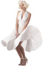 Med Marilyn Monroe White Dress Adult Halloween Costume With Wig Included