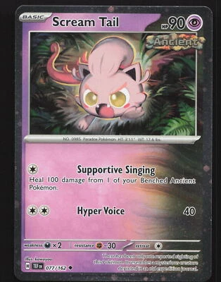 Scream Tail 077/162 Cosmic Holo Pokemon SV05: Temporal Forces Near Mint - Image 1 of 2