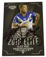 Signed 2016 Elite Moses Mbye Canterbury Rugby League Nrl Trading Card