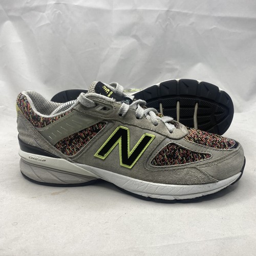 Sneakers da corsa New Balance 990V4 grigie multicolore in pelle scamosciata grandi bambini taglia 4