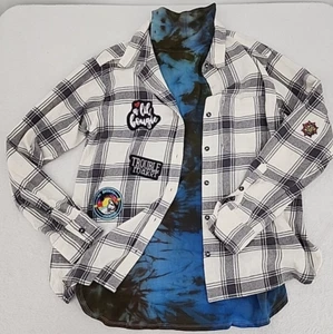 SO Woman XS Plaid Button Up with Patches and J.Jill XL Turtleneck Ice Tie Dye ** - Picture 1 of 22