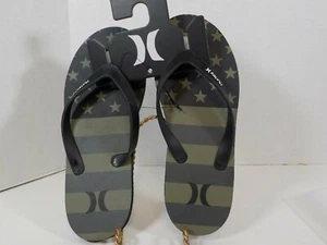 Hurley One and Only Americana Herren oliv/schwarz US Flagge Flip-Flops Größe 9 - Bild 1 von 3