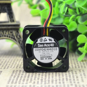 SANYO 109P0424H6D10 40x40x20mm DC 24V 0.07A 3 wire Chassis Cooling Fan - Photo 1/7