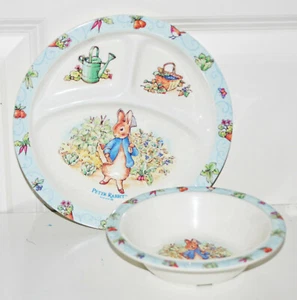 PETER RABBIT BABY KIND GETEILT TELLER SCHÜSSEL EDEN BEATRIX POTTER KINDERZIMMER ABENDESSEN - Bild 1 von 2