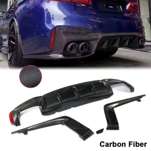 Real Fiber Rear Bumper Diffuser Lip Splitter For BMW 5 Series F90 M5 Sedan 18+ - Picture 1 of 12