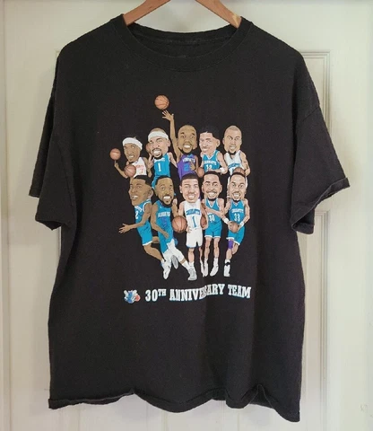 Charlotte Hornets 30th Anniversary Team T Shirt XL Mourning Larry Johnson Curry Cover