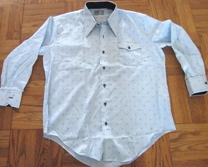 CLIPPER CLUB Mod Button-Down Hemd 70er Jahre scharfer Kragen Disco Maritim Halbmond - Bild 1 von 3