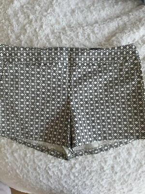 Pantalones Cortos Express Para Mujer Talla 4 Negro Blanco Geométrico Chino Elastizados Cremallera Lateral Nuevos con Etiquetas Foto 1 de 4