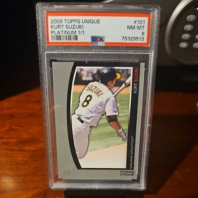 2009 Topps único Kurt Suzuki #101 Platinum Parallel 1/1 Oakland Athletics Foto 1 de 2