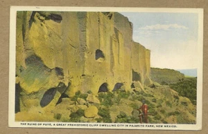 Vintage Ruins of Puye, Pajarito Park New Mexico Postcard 1920s - Picture 1 of 2