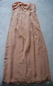 Zimmermann Light Peach 100 % Seide langes Kleid Bandeau Kabel Top Taschen Größe 3 - Bild 1 von 8