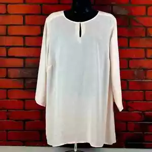 Violet + Claire 1X Woman's Peach sheer Blouse Keyhole Mombod Classic - Picture 1 of 7