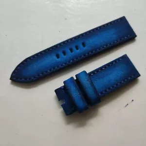 Correa de reloj de lona azul marino hecha a mano con hebilla libre. - Imagen 1 de 4