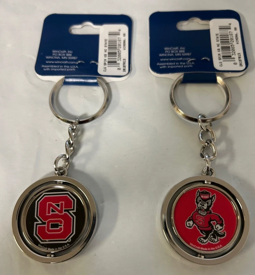 NC State Wolfpack Spinner Keychain Ring ( set of two ) - Image 1 of 1