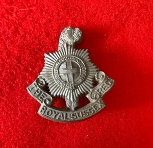 Royal Sussex Regiment economy, plastic, Great War British Army Cap Badge - Picture 1 of 4